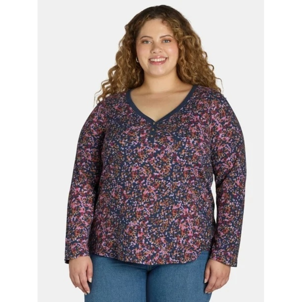 Terra & Sky Pink and Blue Fitted Blouse
